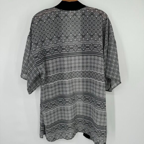 Kona Sol Womens Kimono Cardigan cover up swim Black Pattern Size S/M - Picture 7 of 10